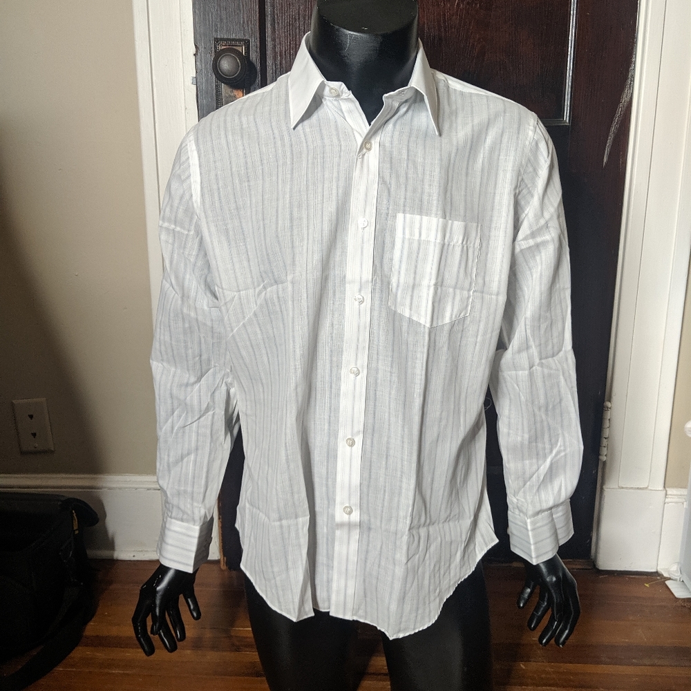 Botany 500 vintage white striped dress shirt